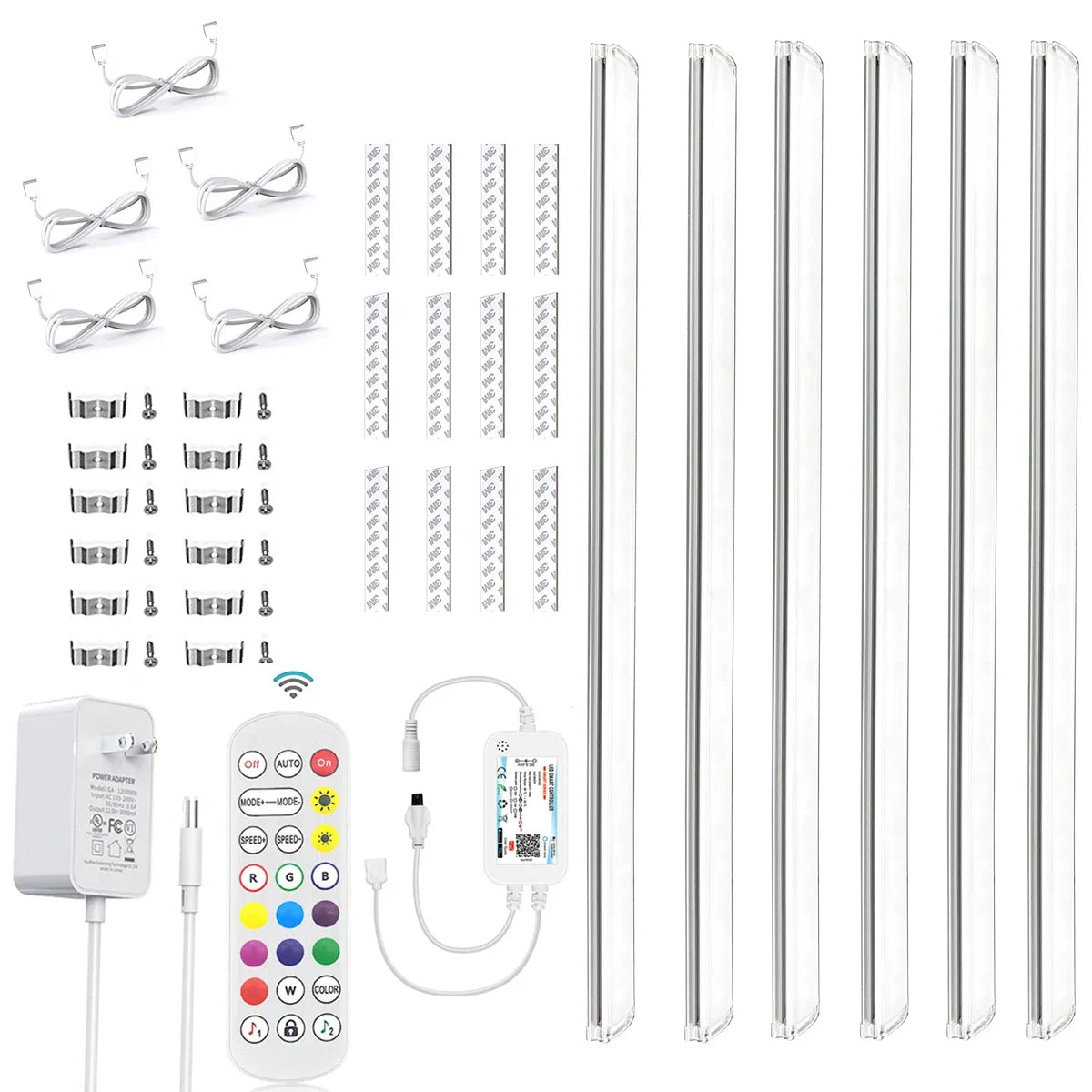bande lumineuse led multicolore 30cm clips moderne app commande vocale tuya wifi 4pcs full