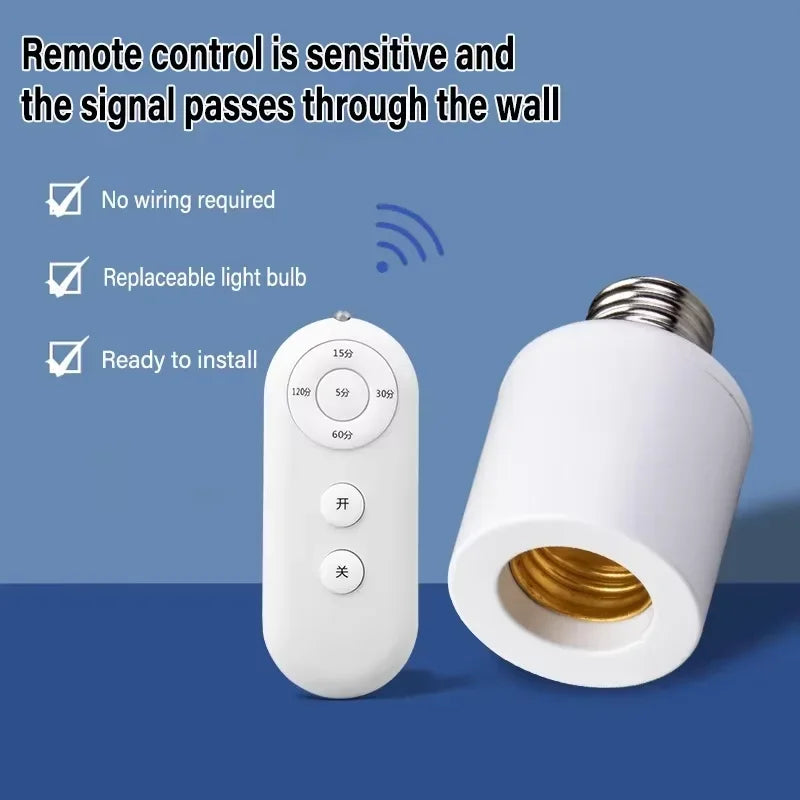 interrupteur adaptateur e27 lampe basse consommation led télécommande blanc on off chambre bébé