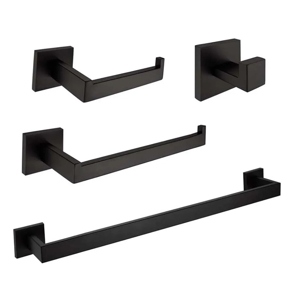 accessoires salle bain chrome noir doré moderne porte serviettes porte rouleau papier toilette fixations