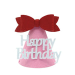 chapeau festif happy birthday étoiles dorées rubans pompons sourires