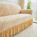housse canapé universelle jacquard rayures horizontales moderne protection tissu élastique salon intérieur