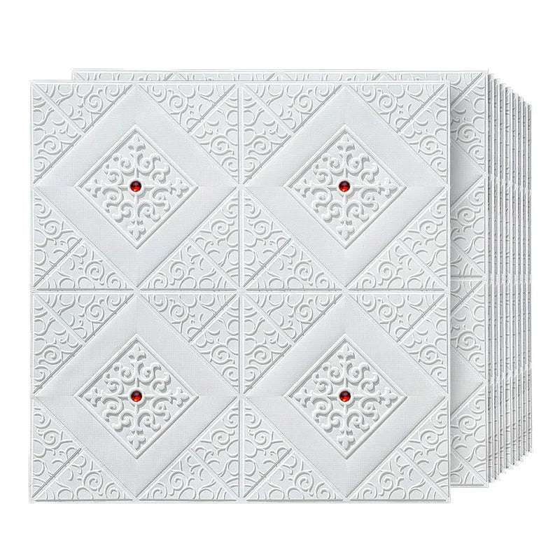 panneaux décoratifs muraux motif géométrique diamants floraux adhésifs modernes blancs rouges verts bleus
