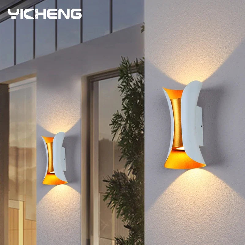 applique murale led aluminium noir or moderne jardin veranda interieur