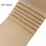 nappes table jute naturelle rustique beige marron blanc texture grossière événements mariage décoration chaises
