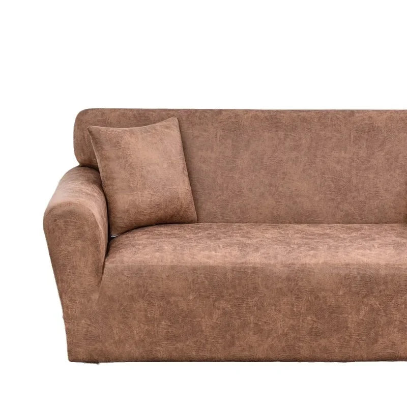 housse canapé marron clair texture grunge moderne polyester solide accueil single double four