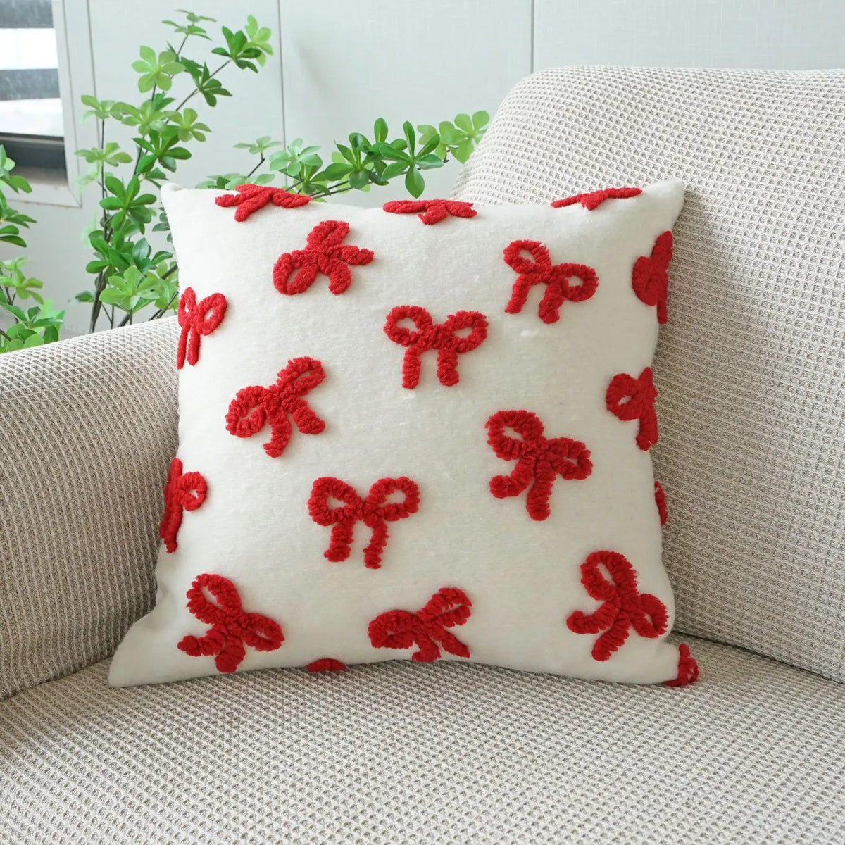 taies d'oreiller jacquard brodé fleurs cœurs LOVE divers couleurs décoration intérieure romantique printemps