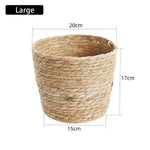 pot fleurs tissé fibres naturelles rustique boho chic rangement extérieur mini small medium large