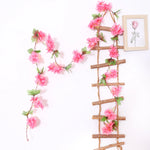 guirlande artificielle fleurs cerisier rose clair blanc anniversaire mariage romantiqueintérieur decoration