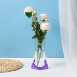 vases pliables transparents modernes rouge gris orange violet 24cm 14.5cm