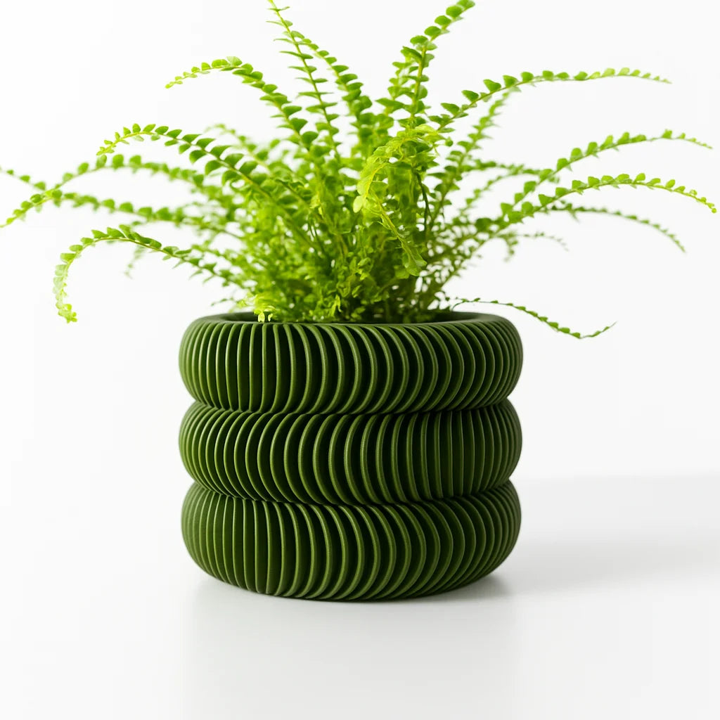 cache pot moderne rayures horizontales plante décoration maison plastique biodégradable écologique