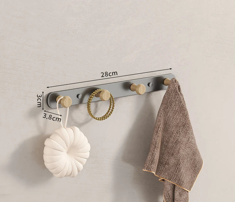 porte sacs mural moderne fixations vis texture bois naturel blanc minimaliste