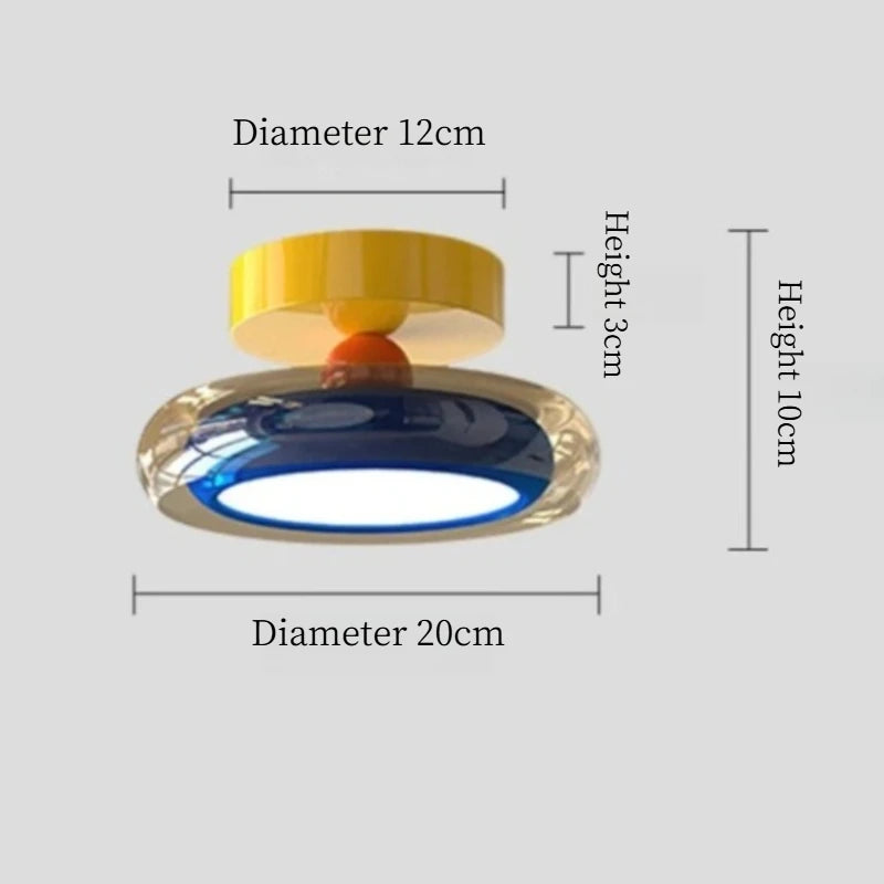 plafonnier moderne jaune bleu orange chambre enfant lumineux léger fixe décoratif figurines stickers ludique