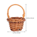 mini panier tissé rotin marron clair traditionnel anneau poignée décoration maison rustic pièces