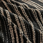 housses canapé moderne rayées tissu épais franges noir beige