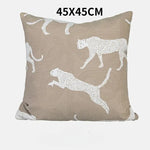 coussins brodés jacquard géométrique moderne marron clair beige nordique polyester face simplecoration voiture