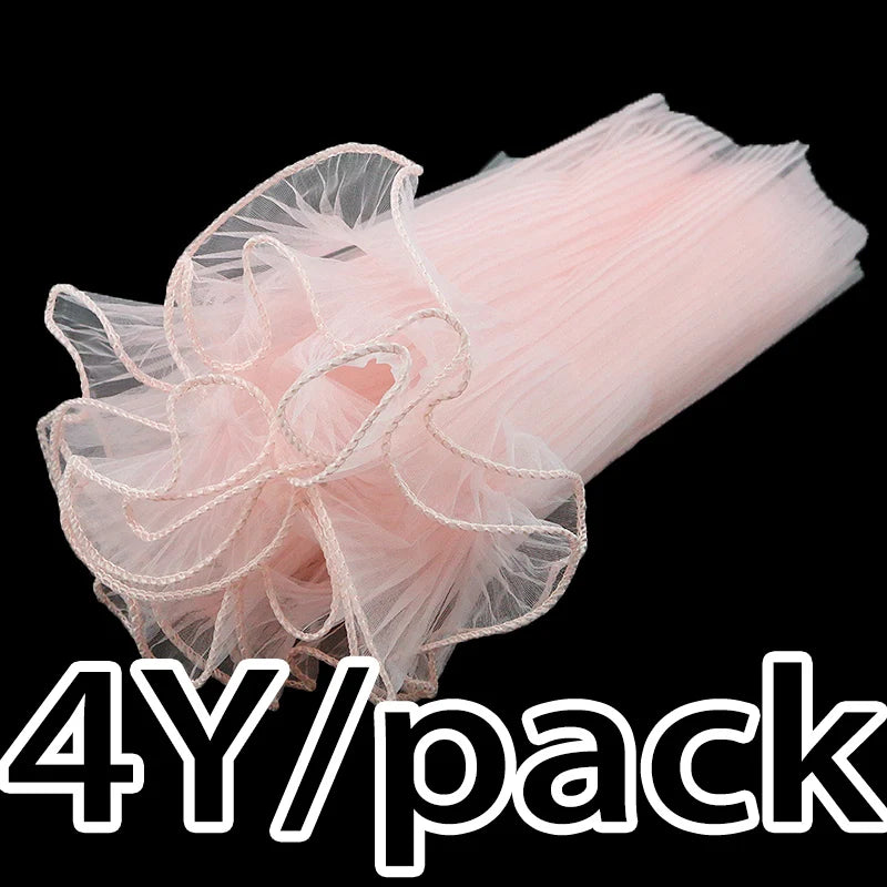 accessoires cheveux blanc rose noir organza plissé translucide élégant romantique adhésif rose artificielle