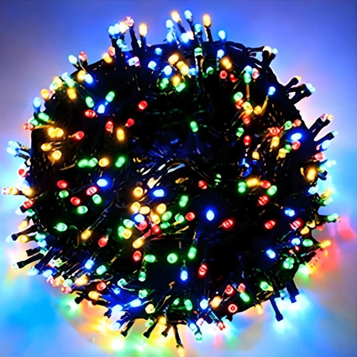 guirlande lumineuse multicolore noël modernes 1000 led solaire extérieure jardin blanc chaud
