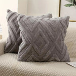 housse coussin carré polyester motif géométrique moderne beige clair décoratif siège inclusion zip