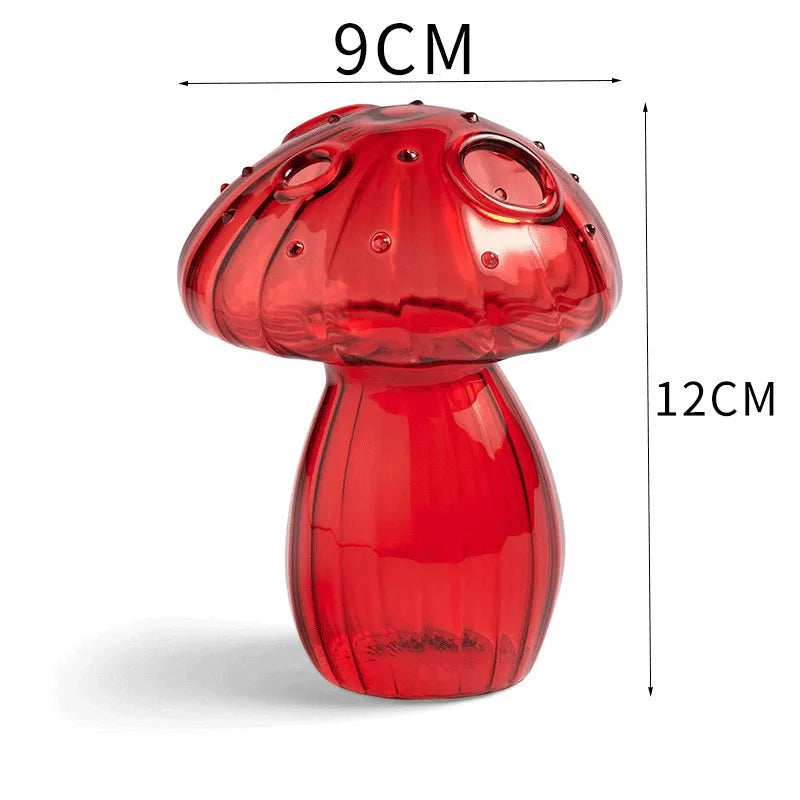 vases champignons transparents couleurs or bleu rose vert rouge jaunes moderne minimaliste