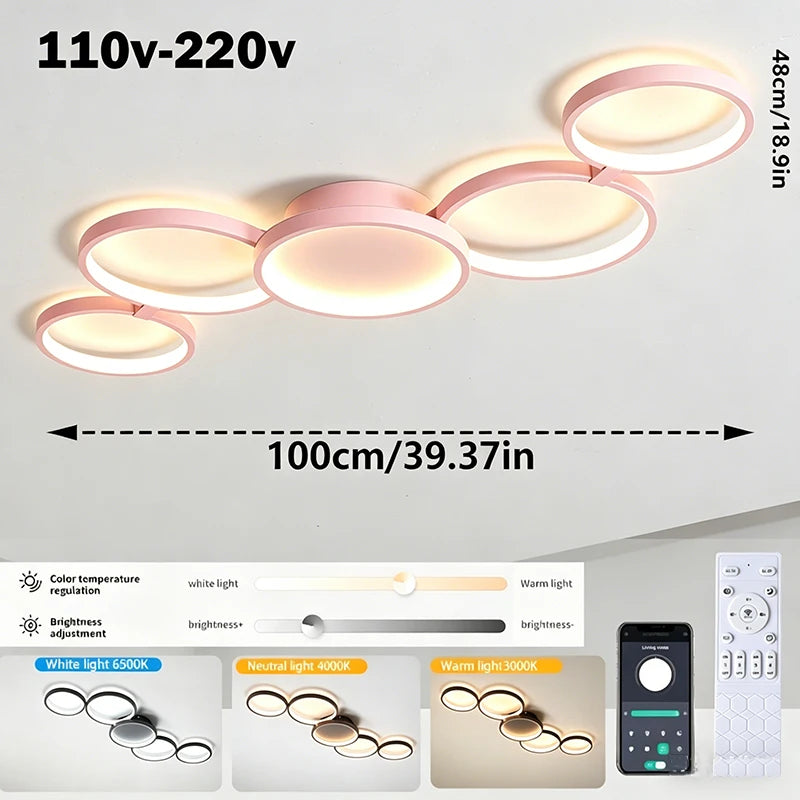 plafonnier led blanc moderne télécommande nuances lumière minimaliste couleursgradable bluetooth