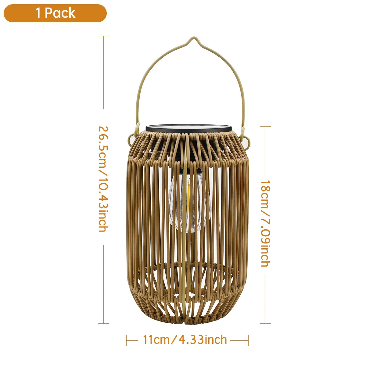 lanterne solaire suspendue tressée bambou bohème rustique led jardin extérieur