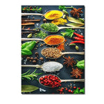 décoration murale art culinaire herbes épices condiments toile impression sans cadre vertical