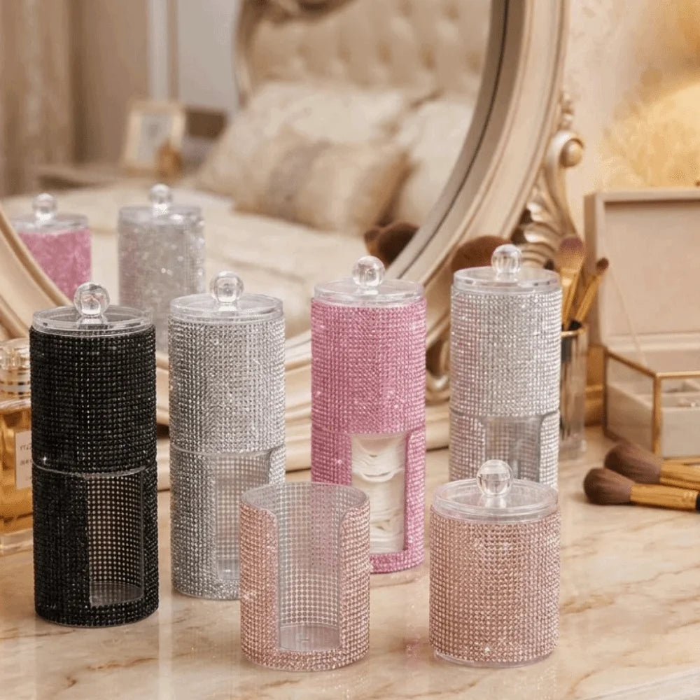 flacon parfum moderne strass transparent rose argent kaki rouge élégant papier toilette réutilisable plastique