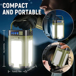 lampe camping rechargeable vert olive led pratique moderne chargeur solaire port usb multiple modes