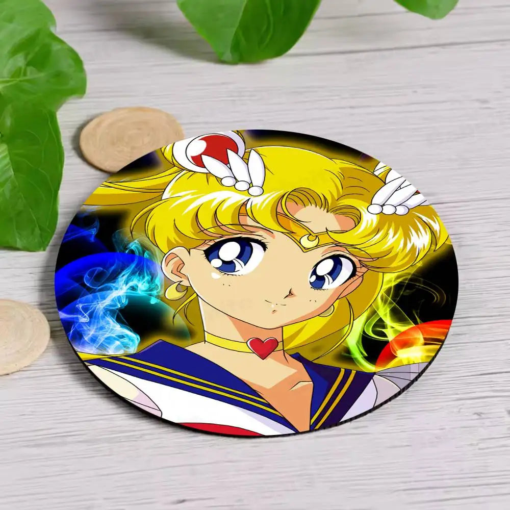 sous verres bois animes personnages féminins multicolores moderne opacité résistance chaleur hygiène table