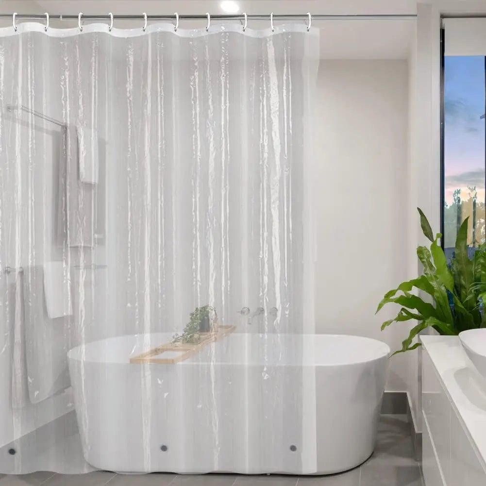 rideau douche transparent moderne rayures verticales aimants opacité 120x180cm
