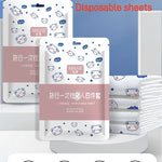 lit voyage ensemble draps non tissé motifs ours nuages blanc bleu orange portable