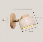 lampe murale bois texture pierreuse scandinave moderne rustique fixée mur opaque abat jour led
