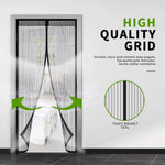 rideau porte magnétique anti moustiques noir maille fine moderne auto fermeture 91x210cm