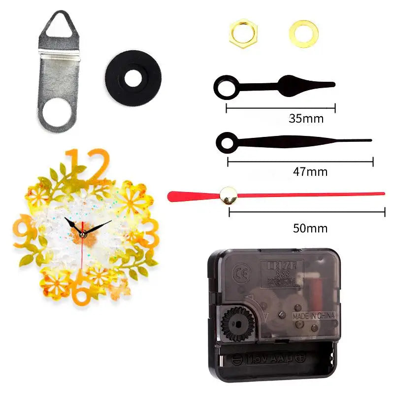 horloge murale silicone transparente chiffres romains motifs marbrés feuilles moderne