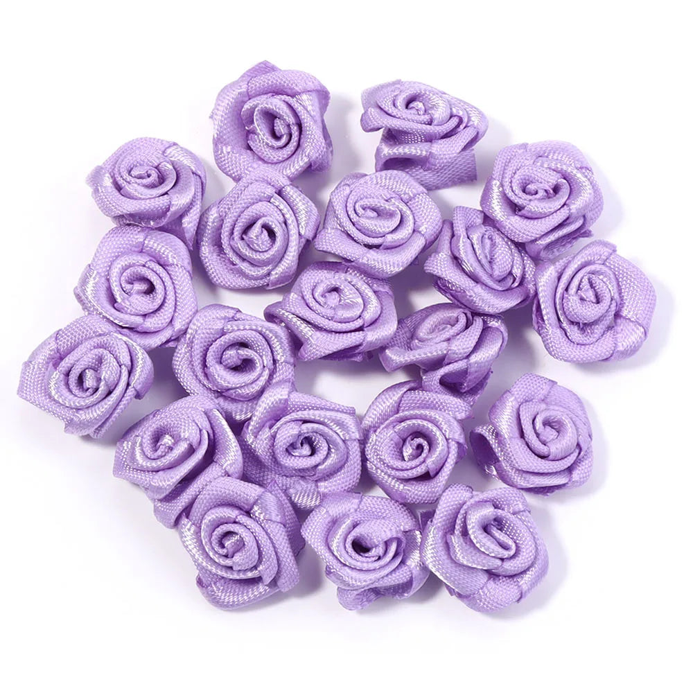 fleurs artificielles roses polyester clips décorations mariage anniversaire intérieur 1.5cm