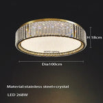 plafonnier moderne doré cristal strass brillant led 4200k 3000k 6000kversible