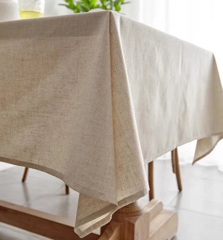 nappe table lin coton imperméable huile rustique crème minimaliste occasion fête mariage