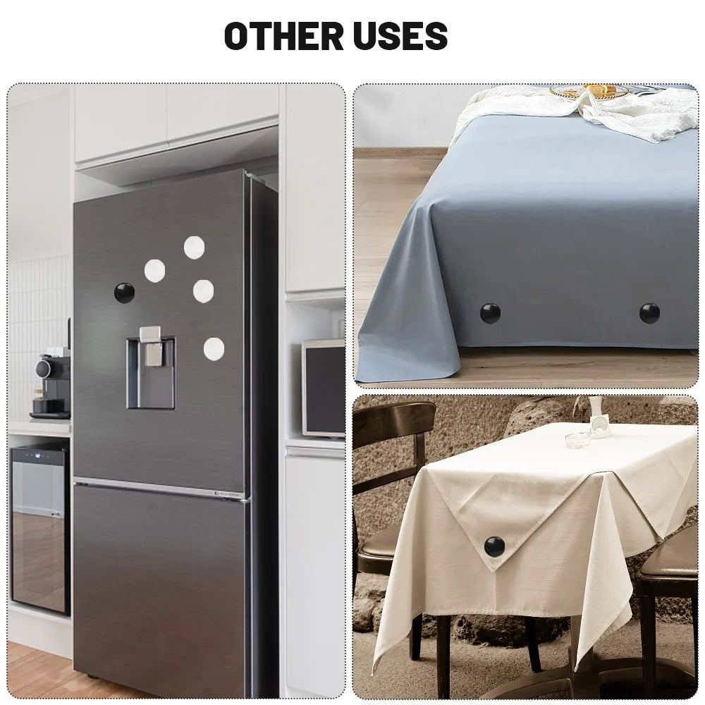aimants réutilisables moderne noir blanc lisses fixes rideaux accessoires métal coton anneaux boucles