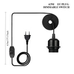 ampoule led e27 interrupteur rotatif câble noir prise eu 4.5m industriel ajustable