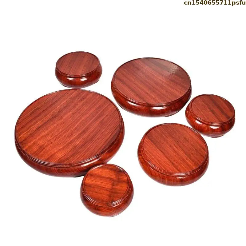 Support décoratif bois rose classique lisse brillant rouge brun objets