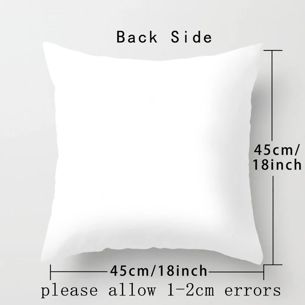 taies d'oreiller lettre stylisée moderne élégantes imprimées fleurs feuillage blanc respectueuses environnement 45cm 45cm