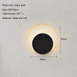 lampe murale moderne blanc noir doré 25cm rond minimaliste LED 90 260V