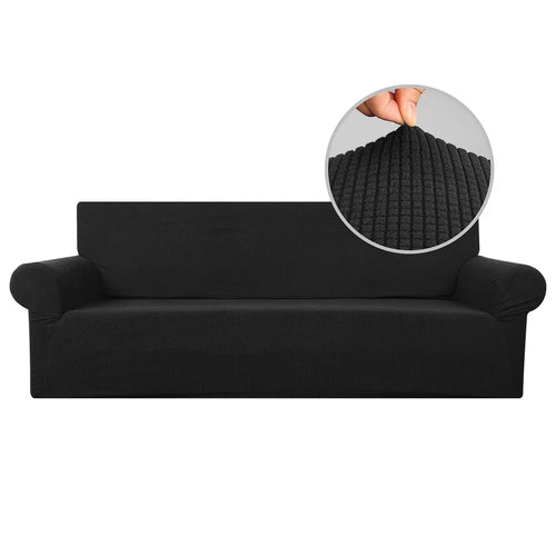 housse canapé extensible jacquard noir moderne élastique coussin salon protection