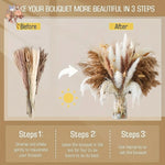 bouquet pampas séchés décoration bohème blanc beige vases différents mariage anniversaire