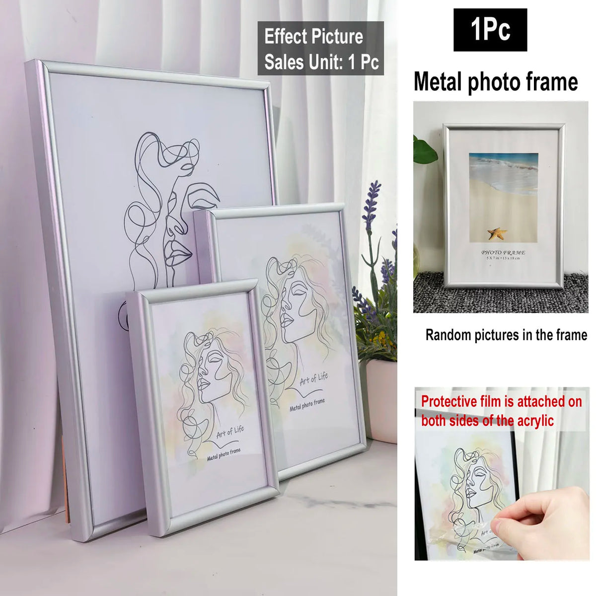 cadre photo contemporain or noir argent transparent abstraits 10x15cm 15x20cm 20x25cm a4 30x40cm