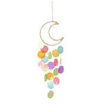 mobile décoratif boho coquille verte blanche bleue rose circulaire mat ornemental intérieur cordon disques