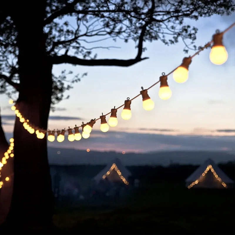 guirlande lumineuse blanche ip44 25 ampoules g50 moderne clips extérieur noël mariage