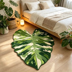 tapis vert feuille moderne salon chambre décoratif polaire polyester antidérapant