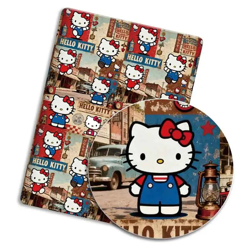 porte clés hello kitty imprimé rouge blanc bleu vintage coton abrasion résistance