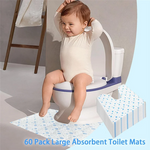 tapis toilette sol jetable adhésif double face moderne blanc bleu points 60cm 60cm entrainement